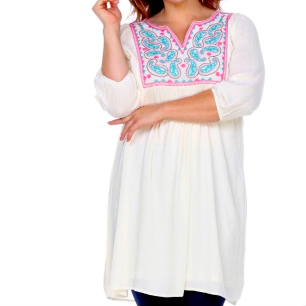 B32). NEW TAGS BLOUSE/tunic Whitemark’Marcella’